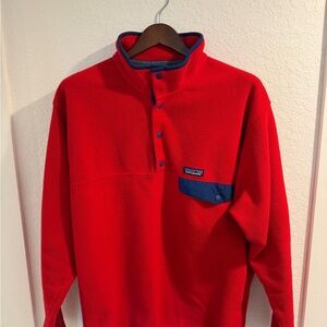 Patagonia Red Synchilla Fleece with Navy Trim